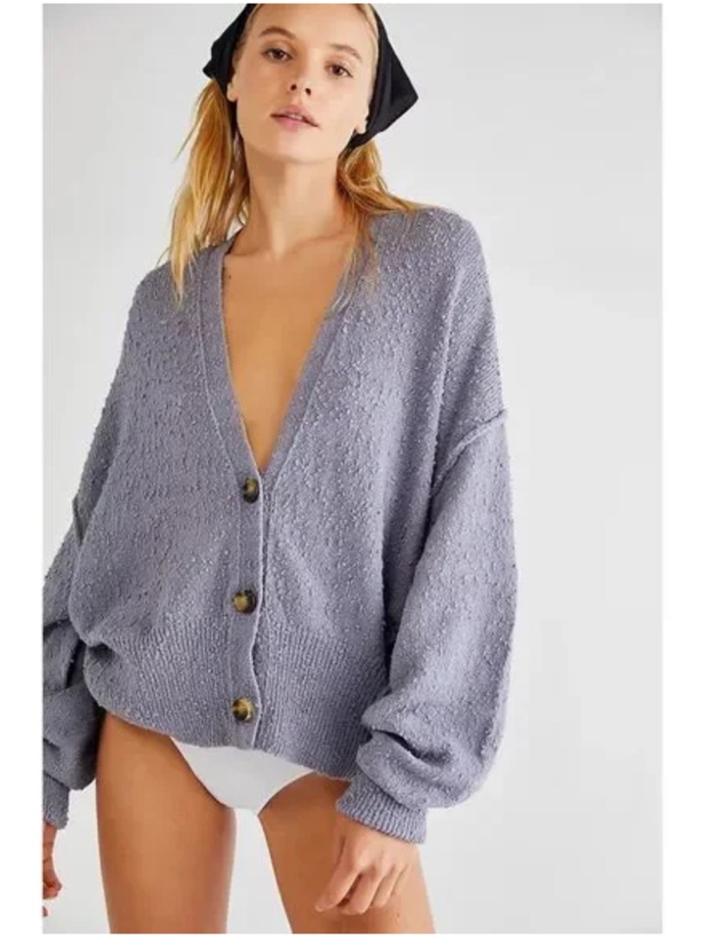 Free People Found My Friend Cardigan in Storm Blue